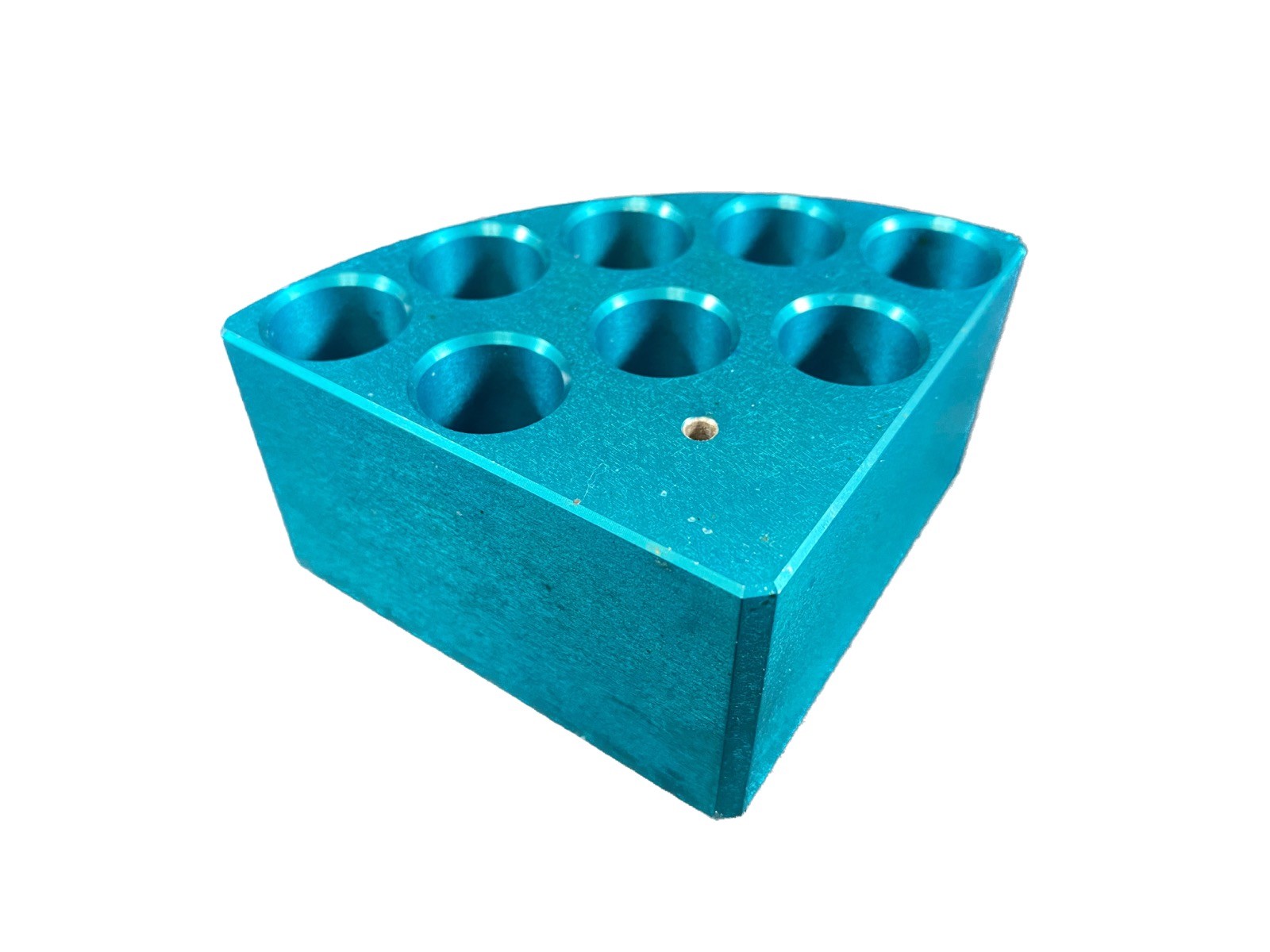 CHEMGLASS 8-Place Pie Wedge For 2-8mL Vials Anodized Turquoise CG-1991-P-19