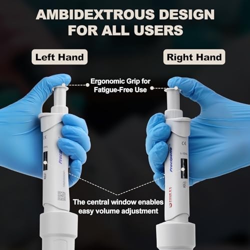 Adjustable Micropipette 1-10mL Single-Channel, Color-Coded Top, High Accuracy, I
