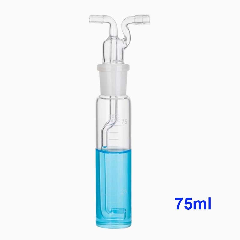 75ml Clear Glass Tube Smoke Absorption Smoke Collecting Absorption Bottle