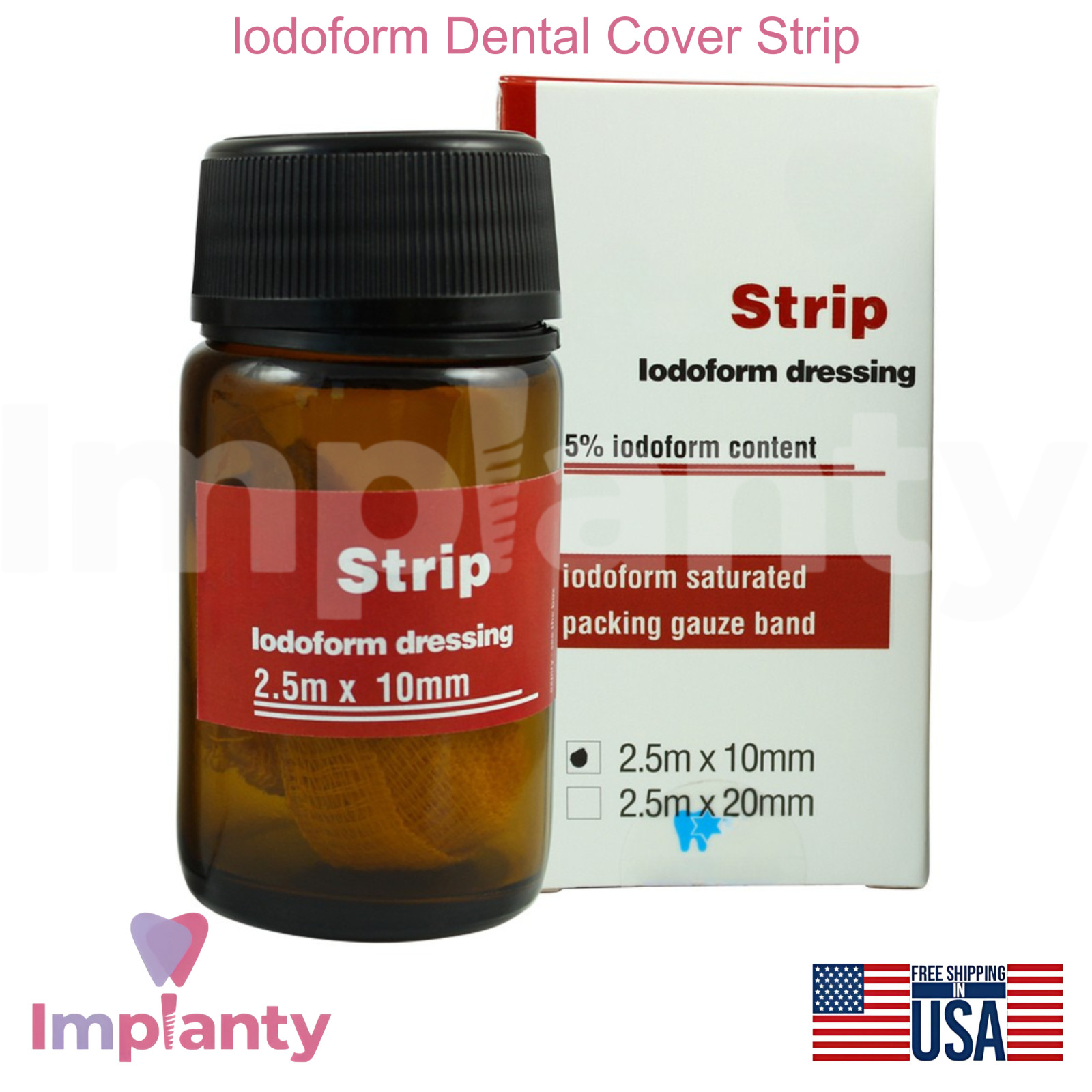 lodoform Dental Cover Strip Saturated 100% Cotton Fabric Dry Socket Prevention