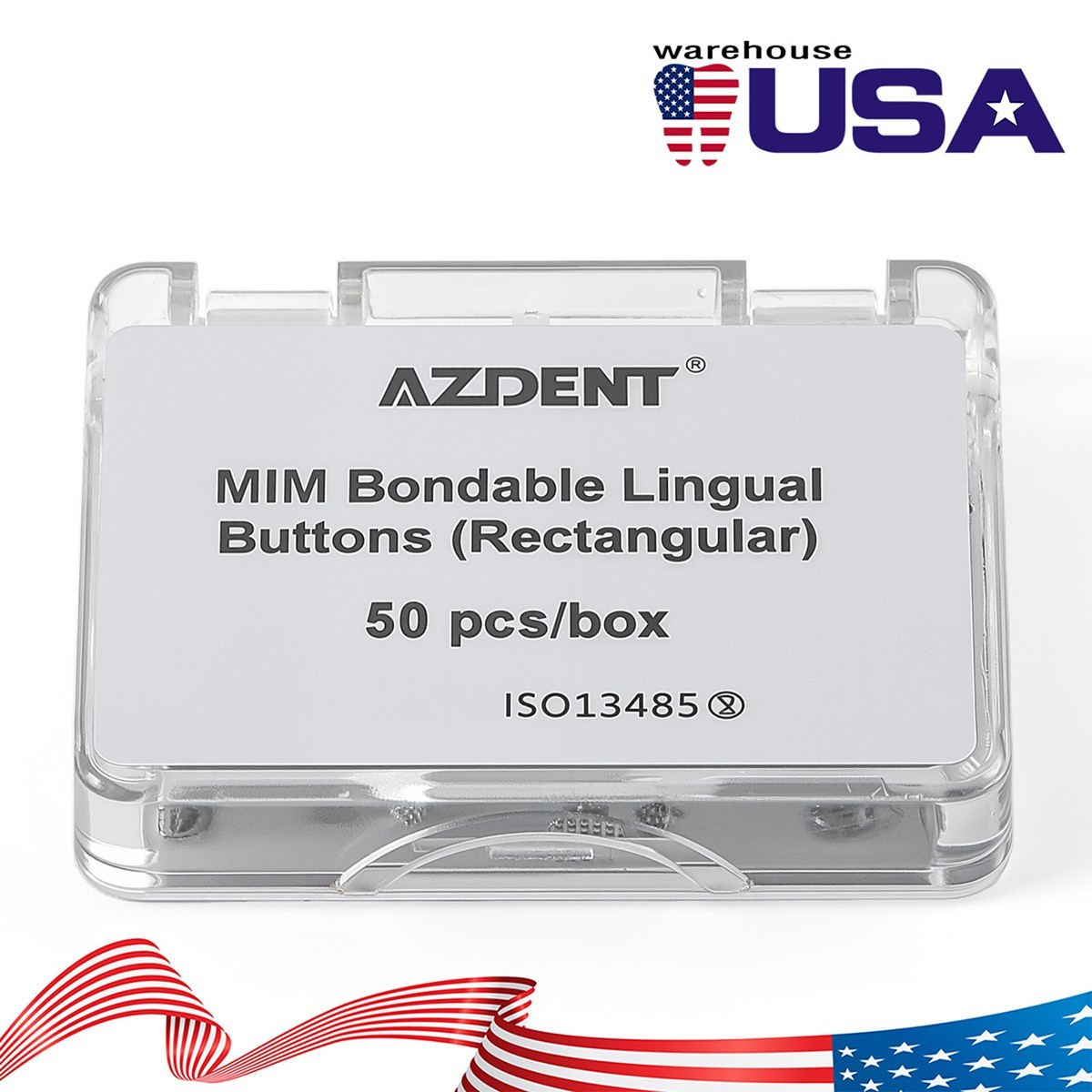 50pcs Dental Orthodontics Lingual Buttons Bondable Monoblock Round/Rectangular