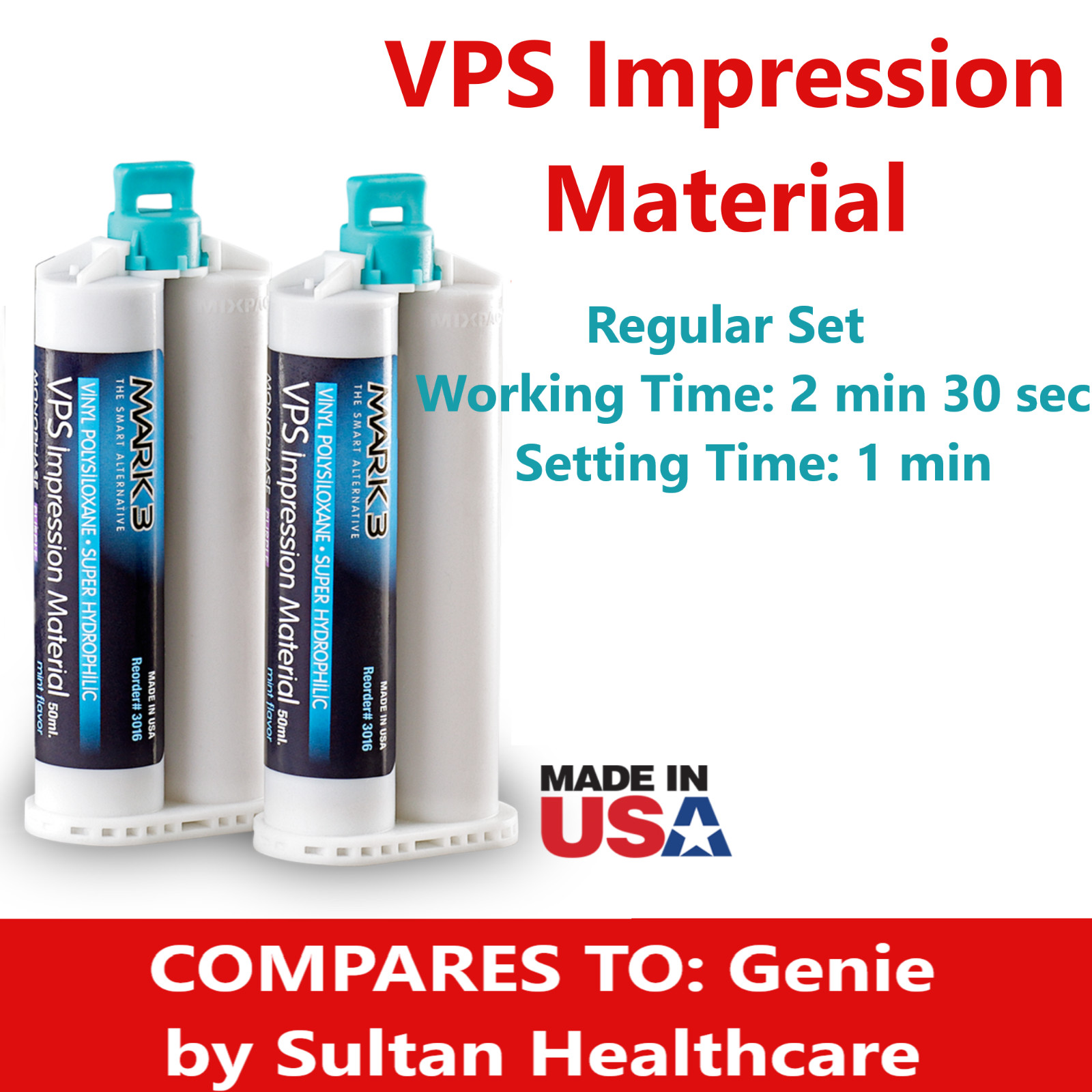 Dental Impression Material, VPS Heavy & Light Body, Fast & Regular (Choose Qtys)