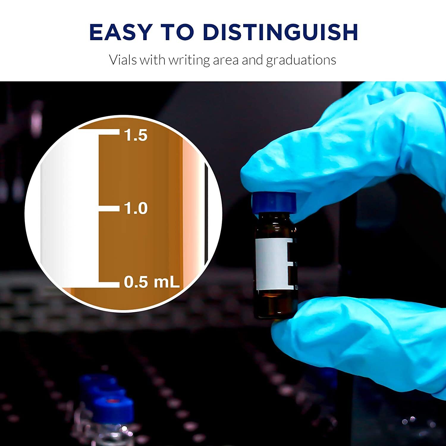 100 X 2ml Amber Glass Lab Vials with Caps 9-425 Thread Top, Fit HPLC Autosampler