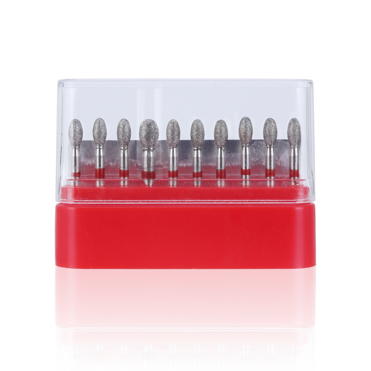 10Pcs/Box AZDENT Dental Diamond Burs FOOTBALL FINE RED Friction Grip 379-023F