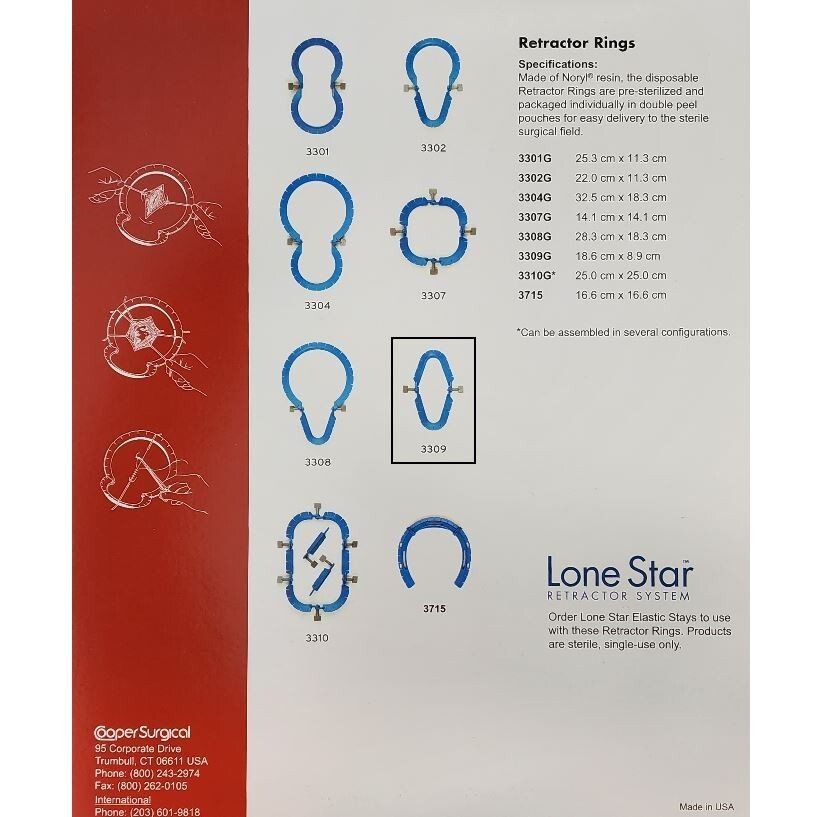 *1-Pack* Cooper Surgical Lone Star Retractor Ring System Sterile 3309G