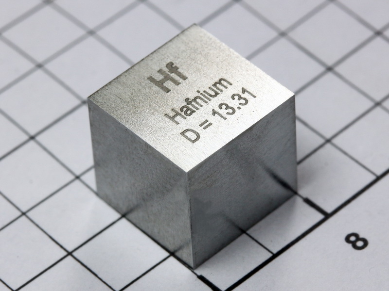 Hafnium density cube ultra precision 10.0×10.0x10.0mm – 99.95% purity