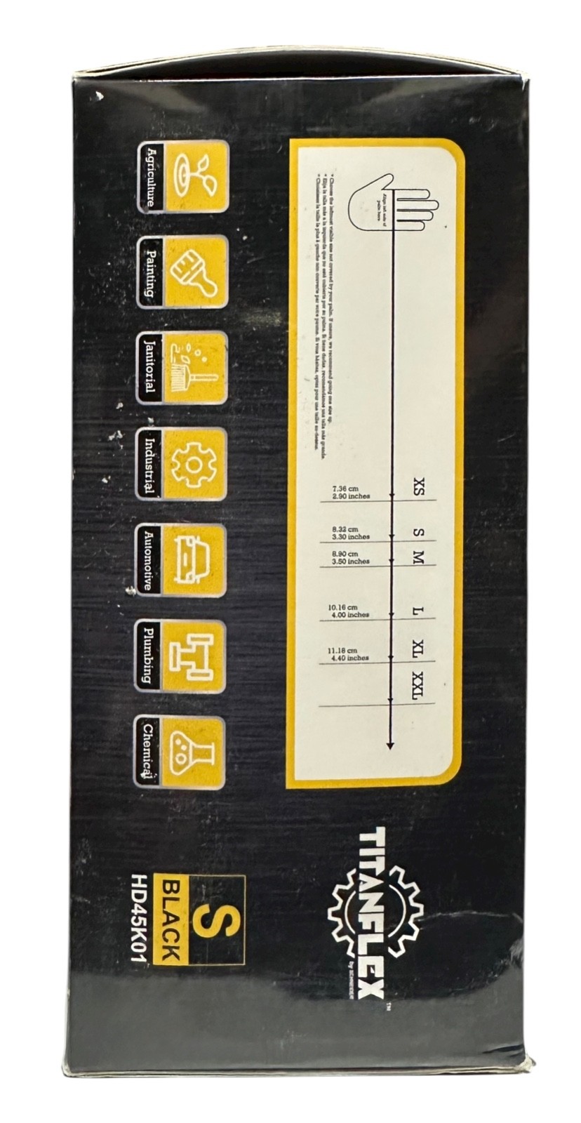 NEW ThorGrip Heavy Duty Black Industrial Nitrile Gloves 8-mil S Box of 100