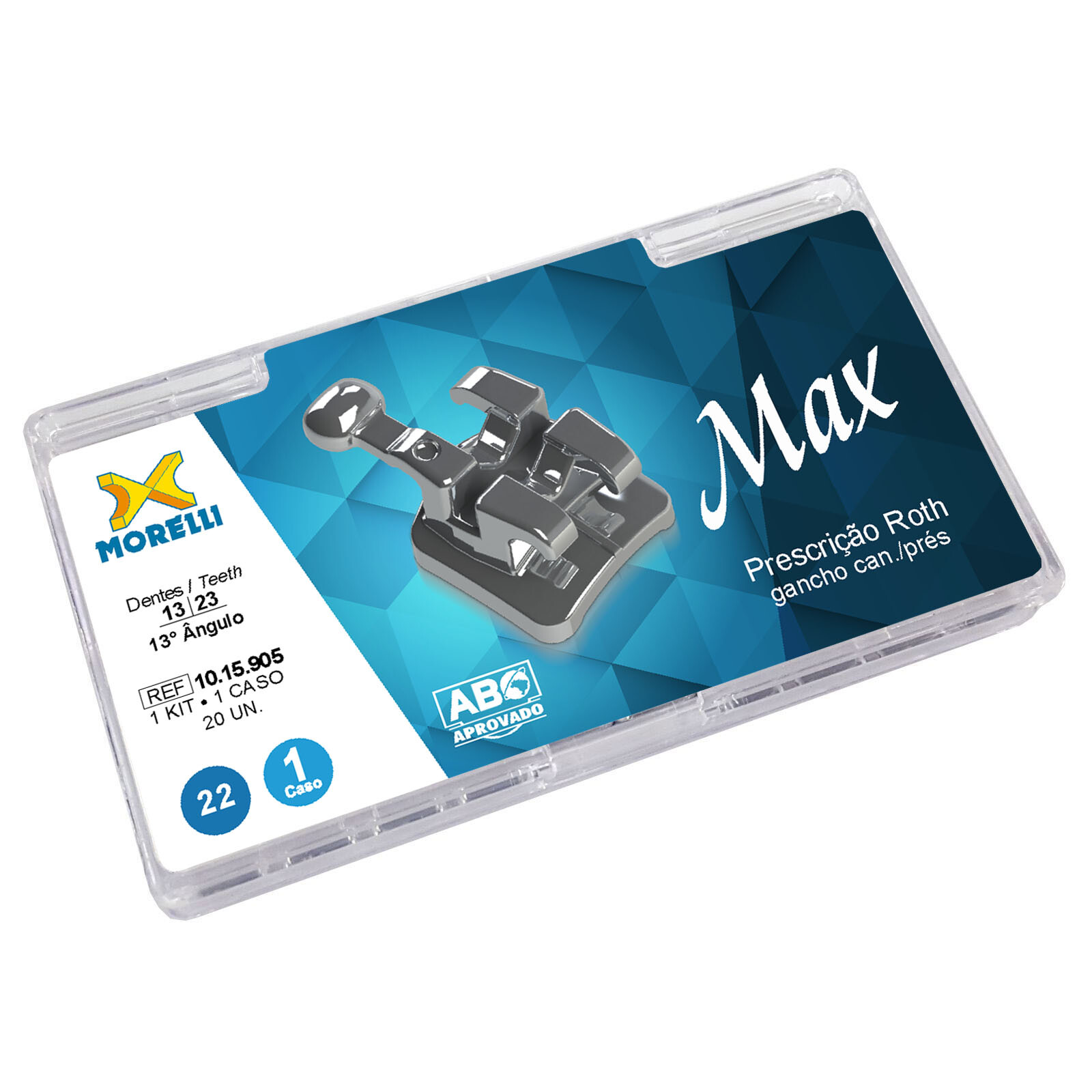 MORELLI BRACKET CASE ROTH MAX 0.22 W/H 3/4/5 PACK/20UN Orthodontic Product USA
