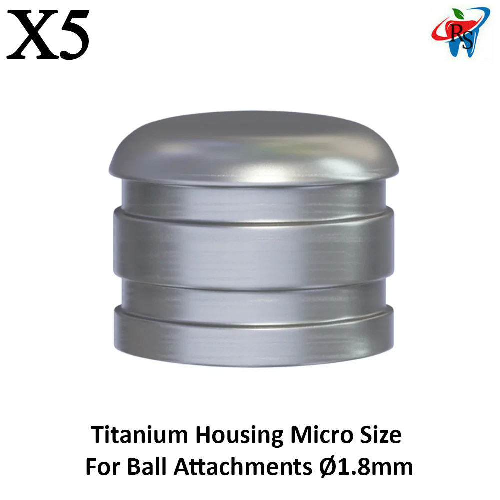 5pcs Dental Titanium Housings Caps Micro Size For Ball Attach ments Ø1.8mm