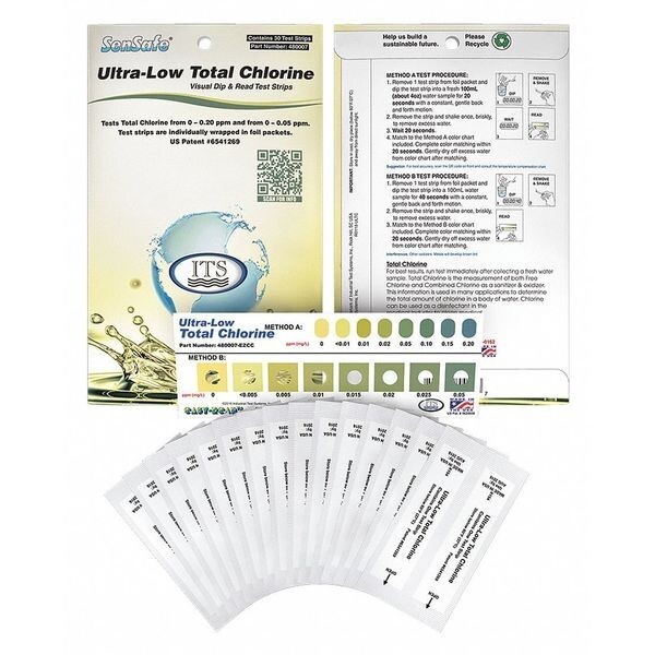 Industrial Test Systems 480007 Test Strip Ultra-Low Total Chlorine *10/23 USE BY