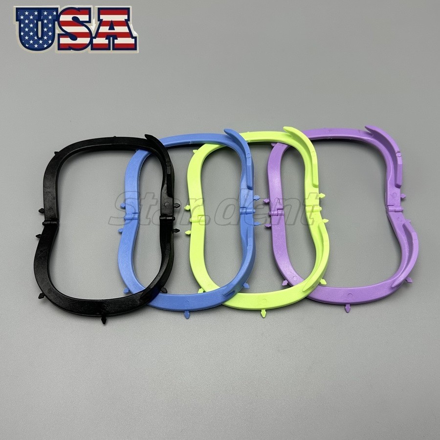 Dental Foldable Frame Plastic Rubber Dam Sheets Bracket for Dental Operation MIX