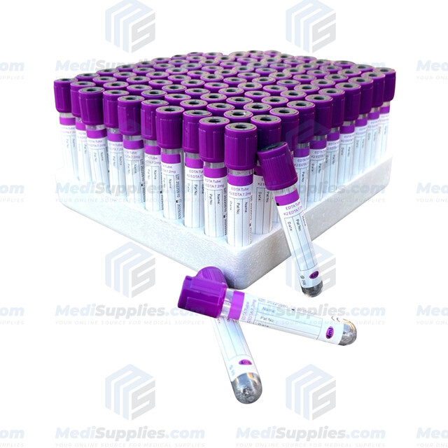 Vacuum Blood Collection Tube, 13 x 75mm, 4ml, Lavender Top, Exp 5/25