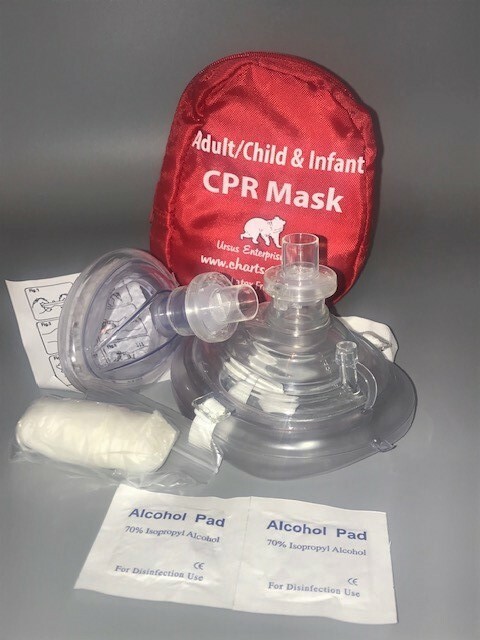CPR mask in Soft case w/Gloves – Adult/Child and Separate Mask for Infants