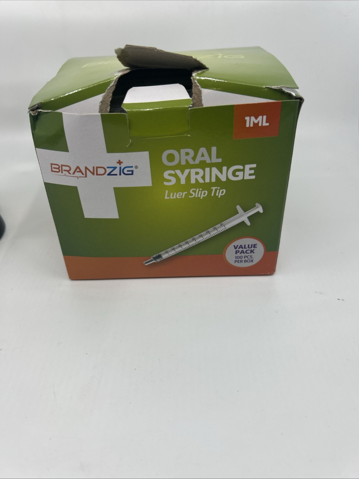 Brandzig 1 ML Oral Syringe Luer Slip Tip with Cap 100 ct NEW