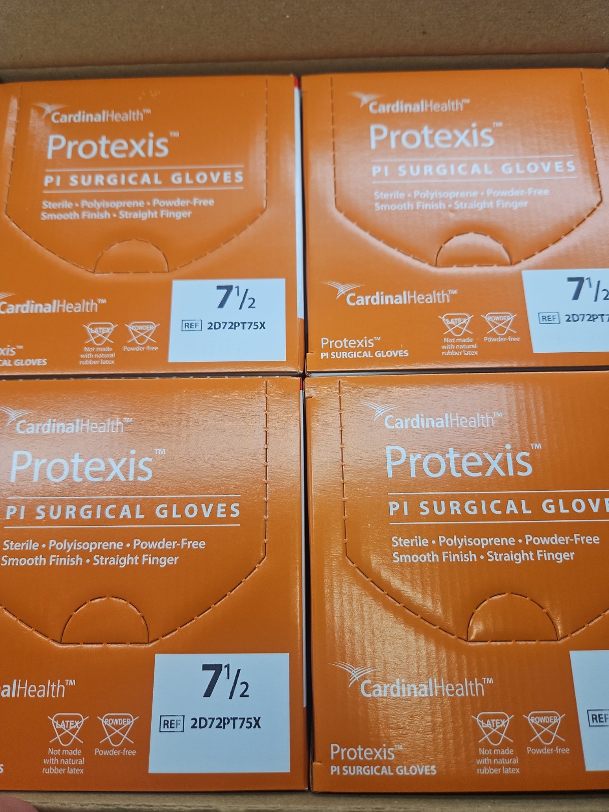 Protexis PI Surgical Gloves *1 CASE 200 Pair* Cardinal Size: 7.5 Exp: 12/26