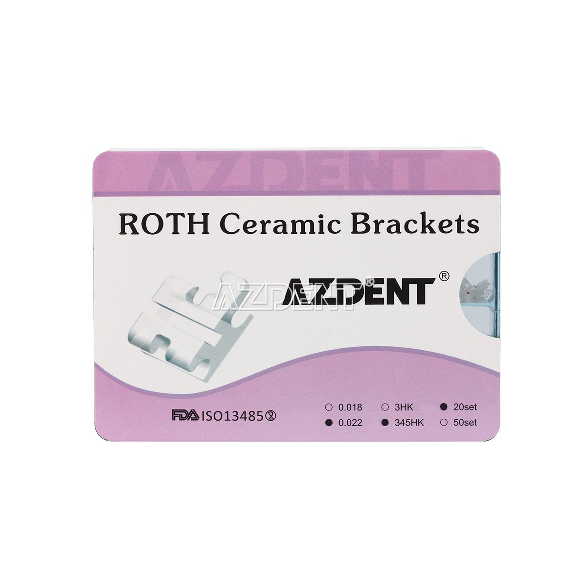 400Pc AZDENT Dental Orthodontic Ceramic Brackets Braces Roth/MBT .022 345 Hooks