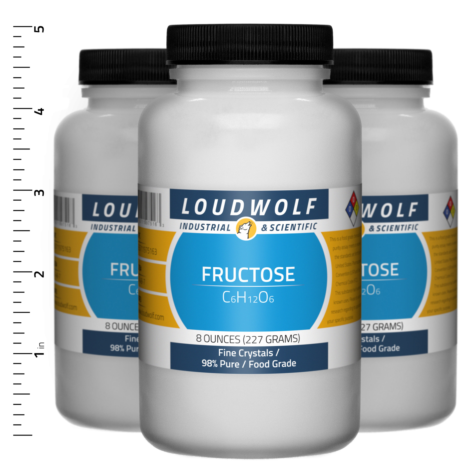 Fructose 1.5 lb Total (3 Bottles) Food Grade Fine Crystals USA SELLER