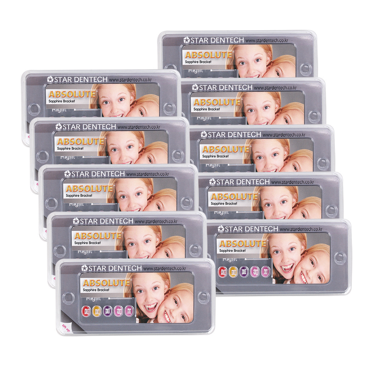 Dental Orthodontic Ceramic Brackets Sapphire Brace Mini Roth 022 Slot 3-4-5 Hook
