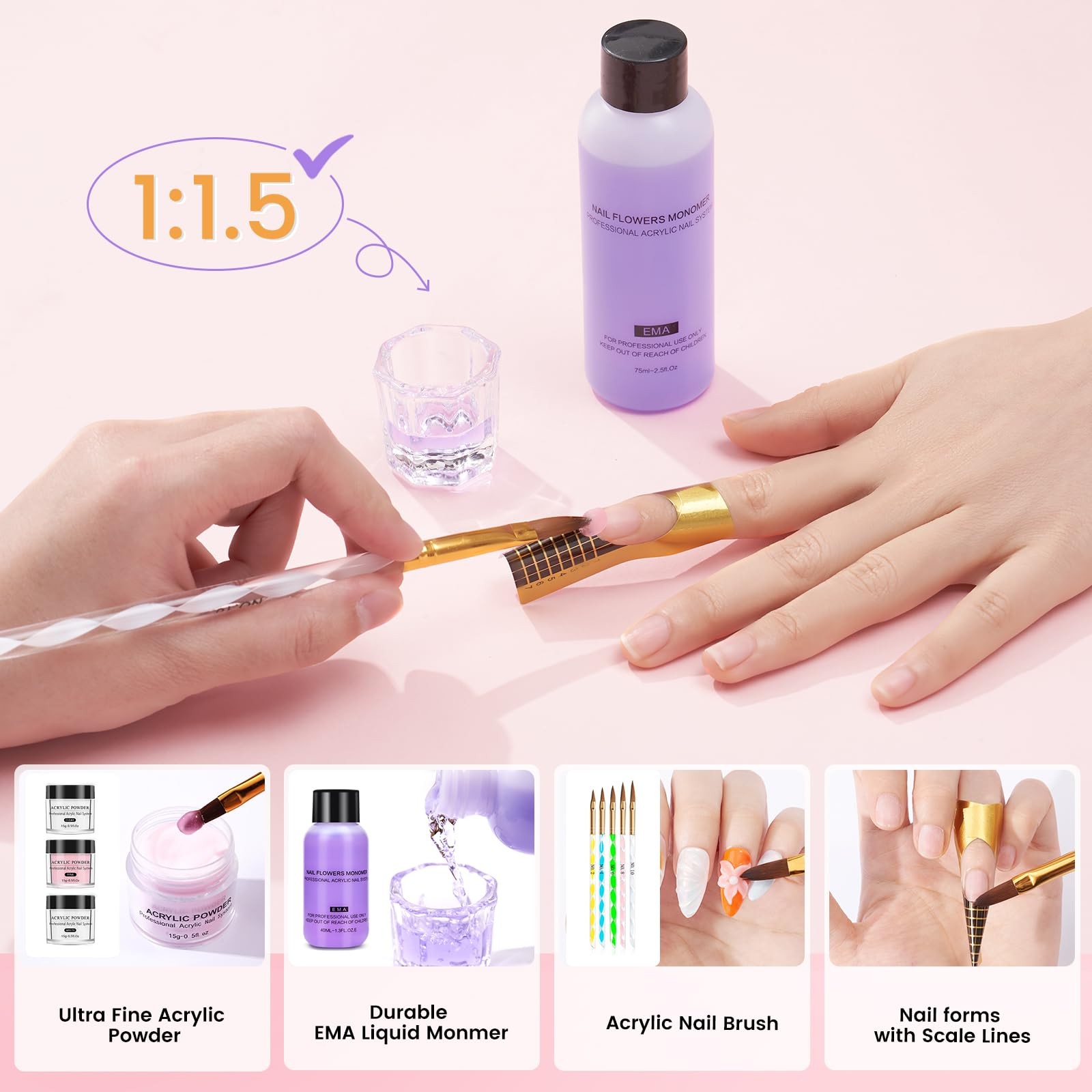 Wilfniee Nail Kit For Beginners Everything Practice Nail Hand Acrylic Set