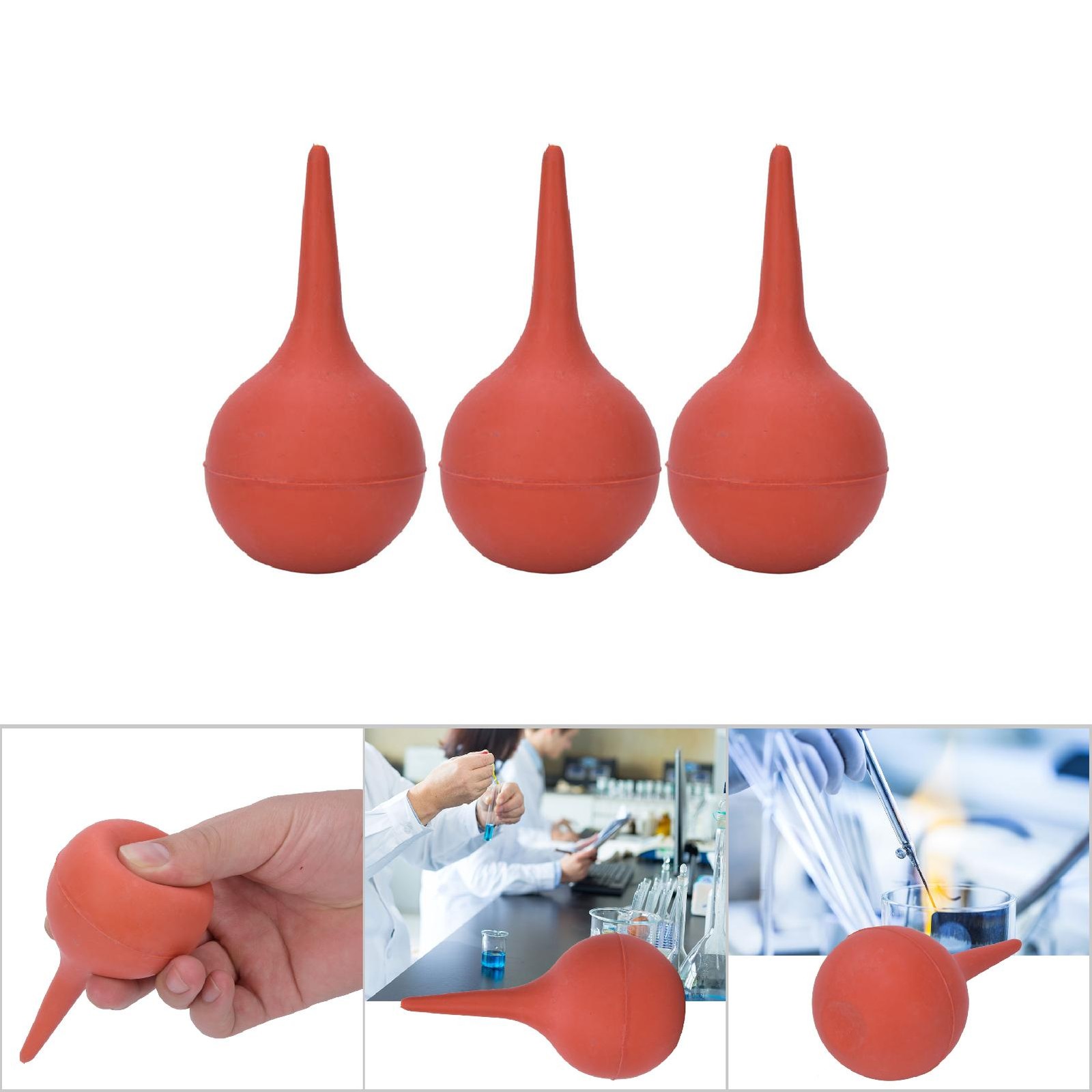 3Pcs 90ml Ear Washing Squeeze Blowing Rubber Suction Bulb Laboratory Tool✈