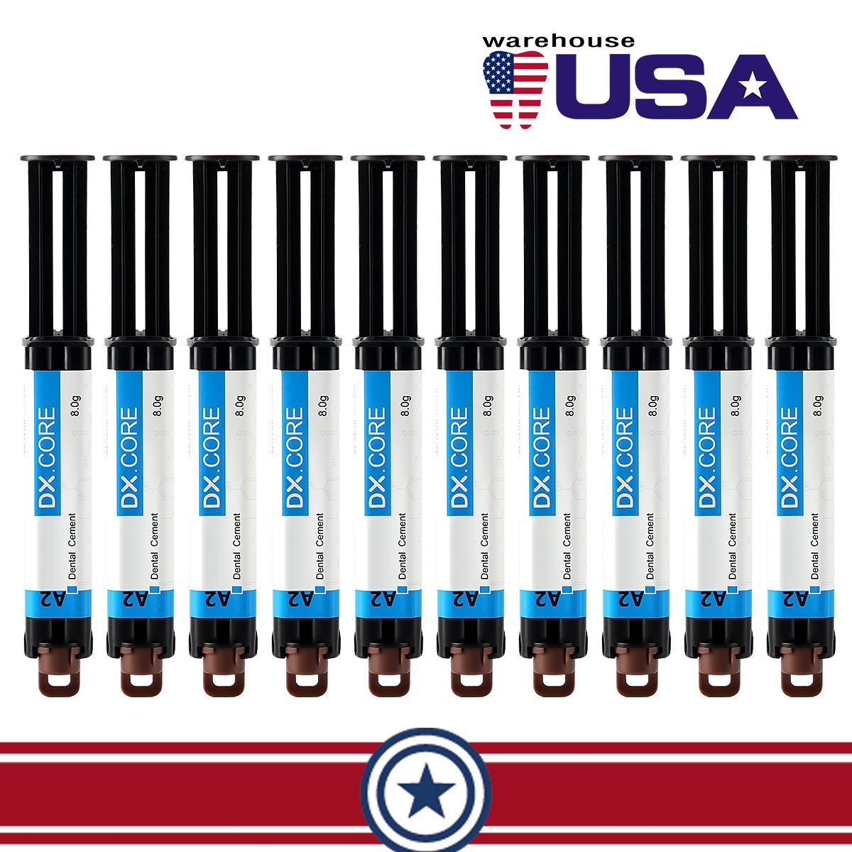 Dentex Dental Dual Cure Flowable Composite Resin A2 Core Build Up Syringe