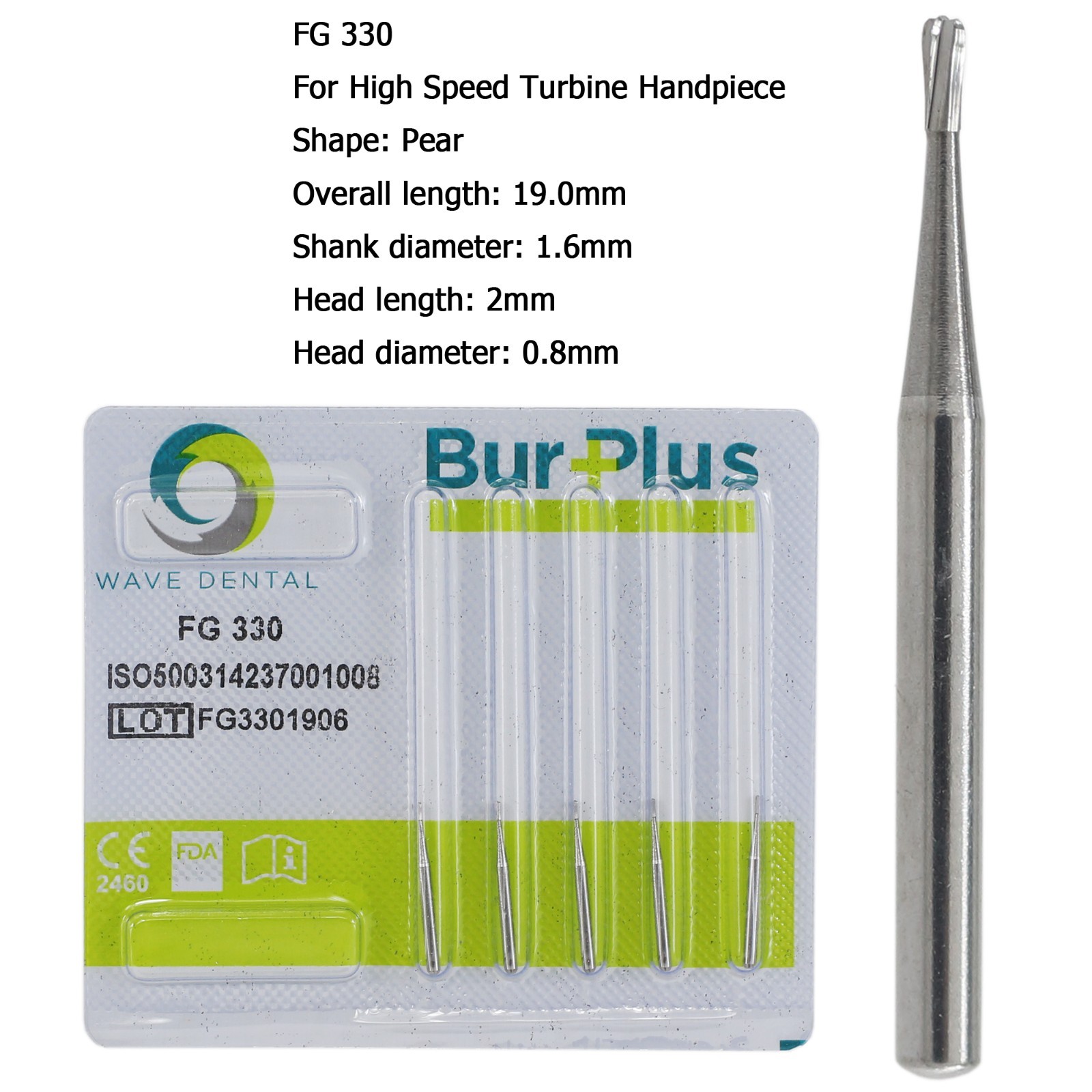 Wave Dental Carbide Burs FG Round Burs High Speed Friction Grip FG 4 6 8 330 245