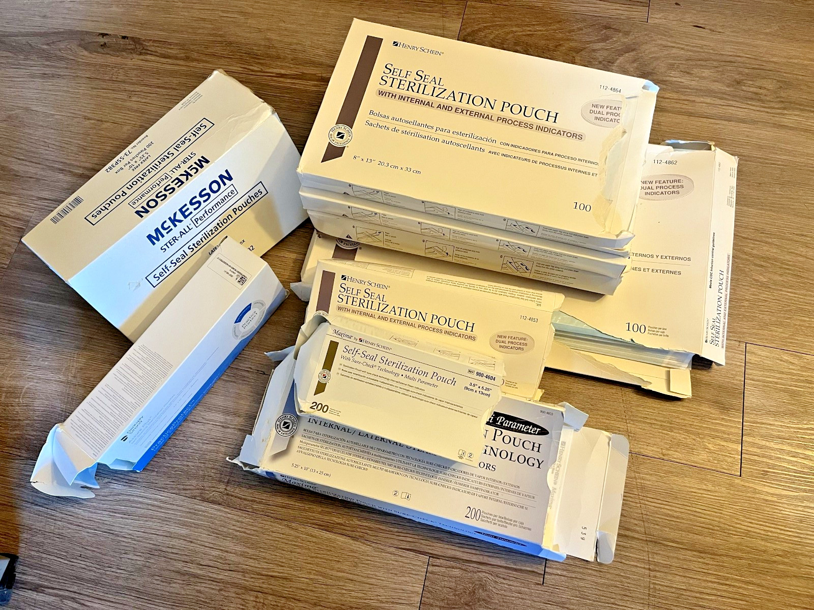 Assortment Sterilization Pouches Henry Schein Maxima Dentsply Autoclave Bags Lot