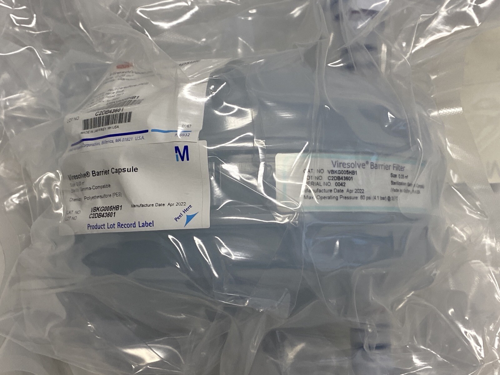 MILLIPORE Viresolve Barrier Capsule Filter 0.05m2 PES 1/2” HB VBKG005HB1