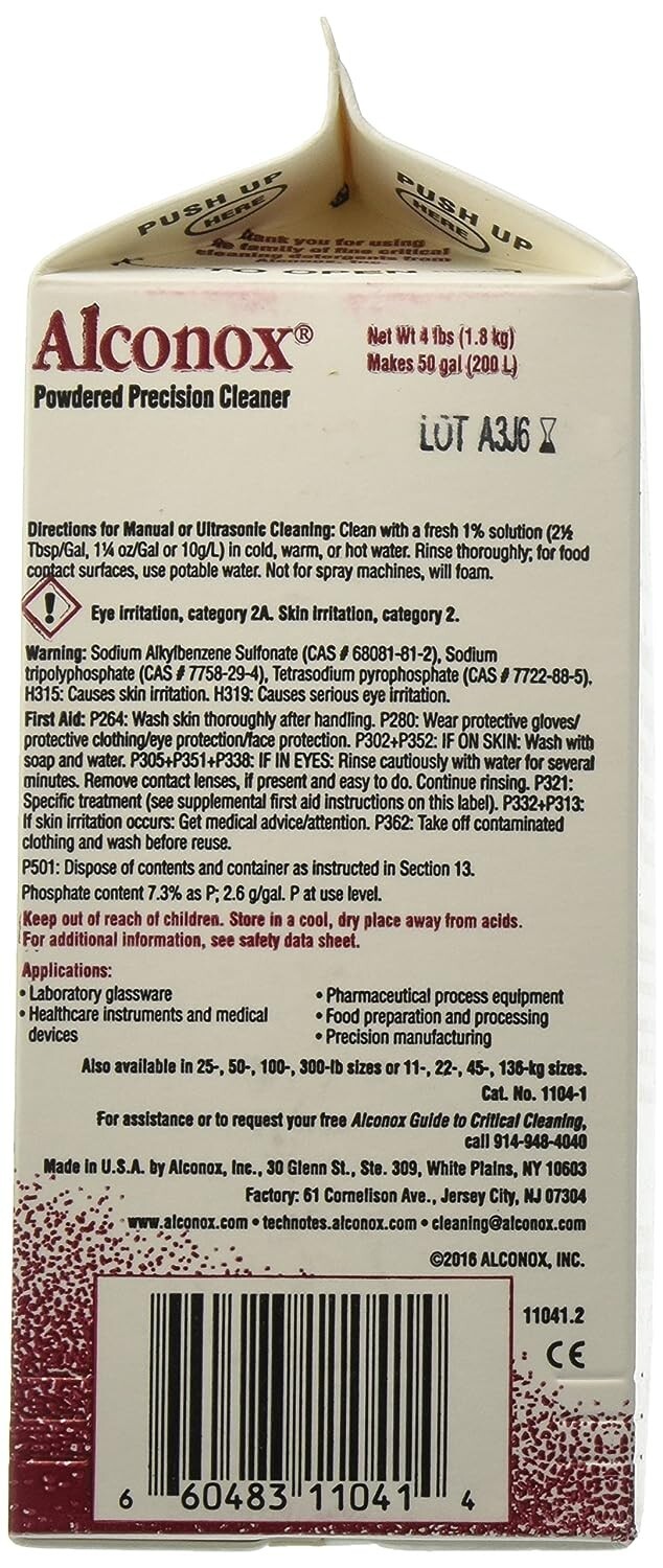 Alconox Detergent Powdered Precision Cleaner Detergent – 4lbs