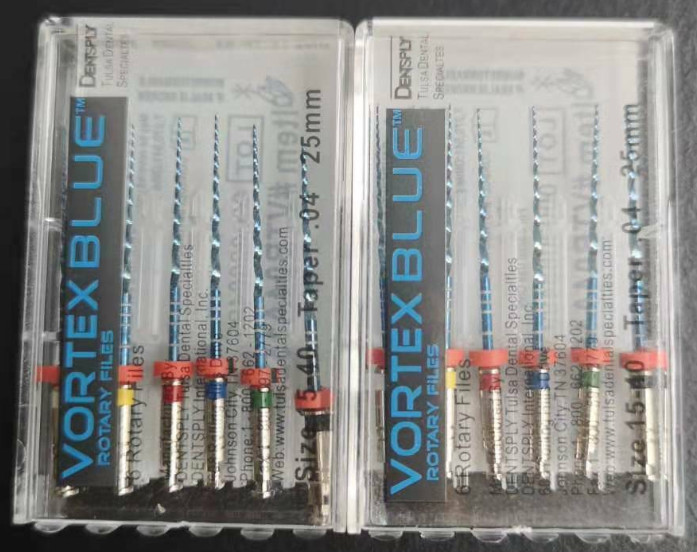 10Pk .04 Dentsply Tulsa Dental Vortex Blue Taper rotary files 21mm/25mm 6file/pk