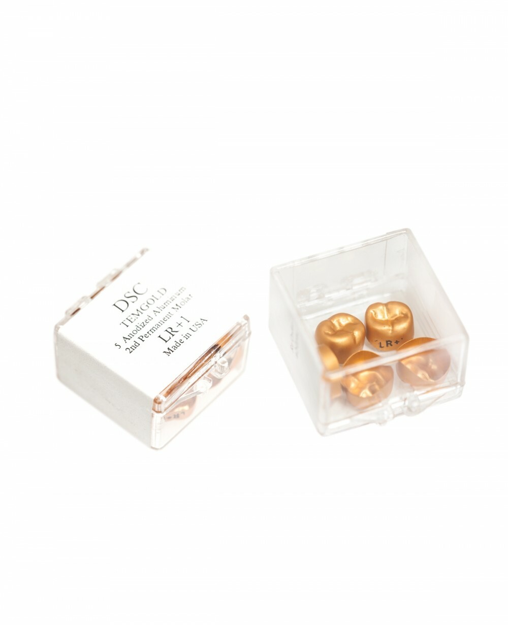 84pc TempGold Second Permanent Bicuspid Gold Aluminum Temporary Crowns DSC