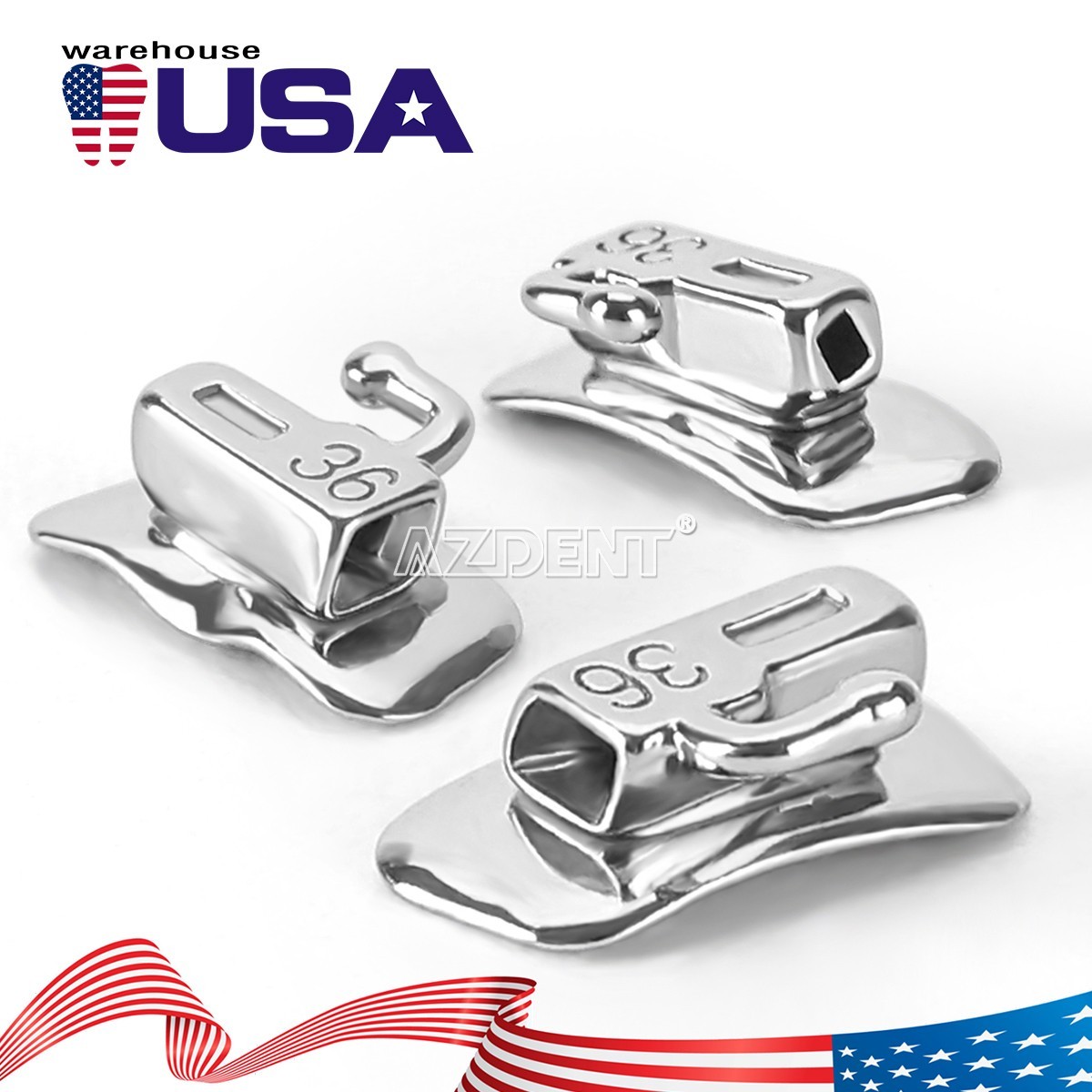 AZDENT Dental Ortho Brackets Active Self-Ligating Brace Mini Roth 022 Hooks 345