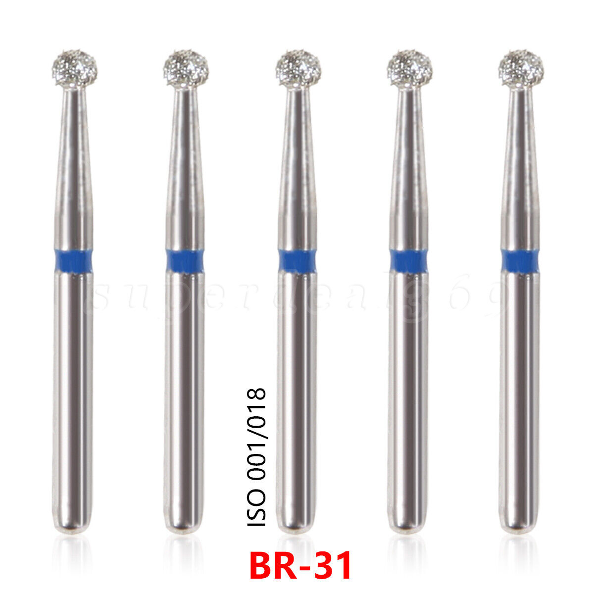 100pcs Dental Diamond Burs For High Speed Handpiece Friction Grip 1.6mm ns