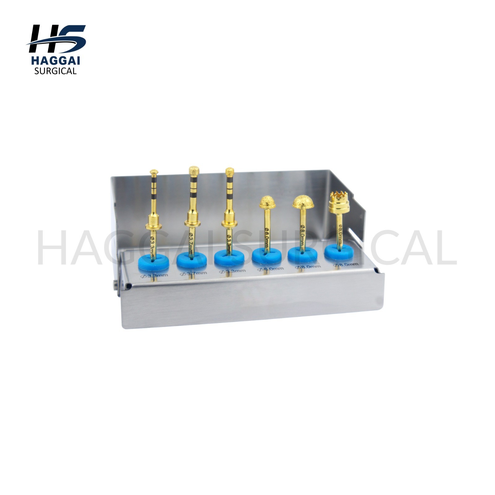 Diamond Coated Lateral Approach Kit Implant Prep Burs Set Golden Finish