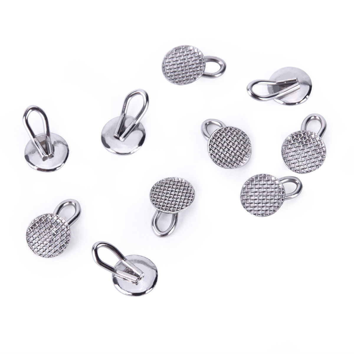AZDENT Dental Orthodontic Round Lingual Buttons Bondable Mesh Base Rectangular