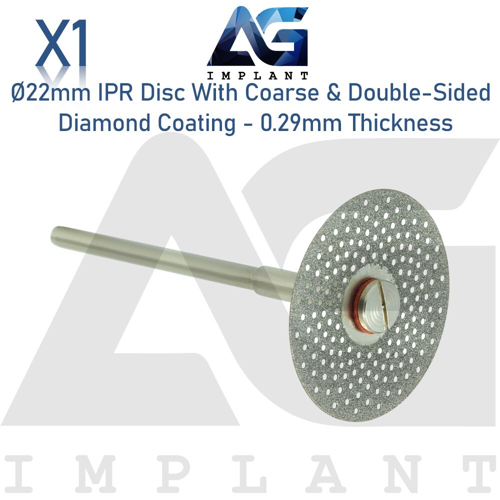 Ø22mm IPR Disc Coarse Double Sided Diamond Coating 0.29 Ortho Mandrel