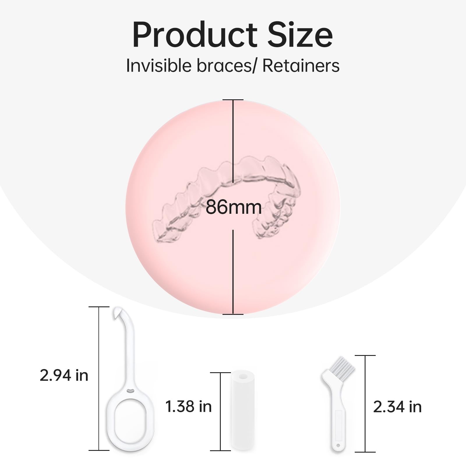 VCAREU Retainer Case, Compatible with Invisalign, Cute Orthodontic Slim Pink