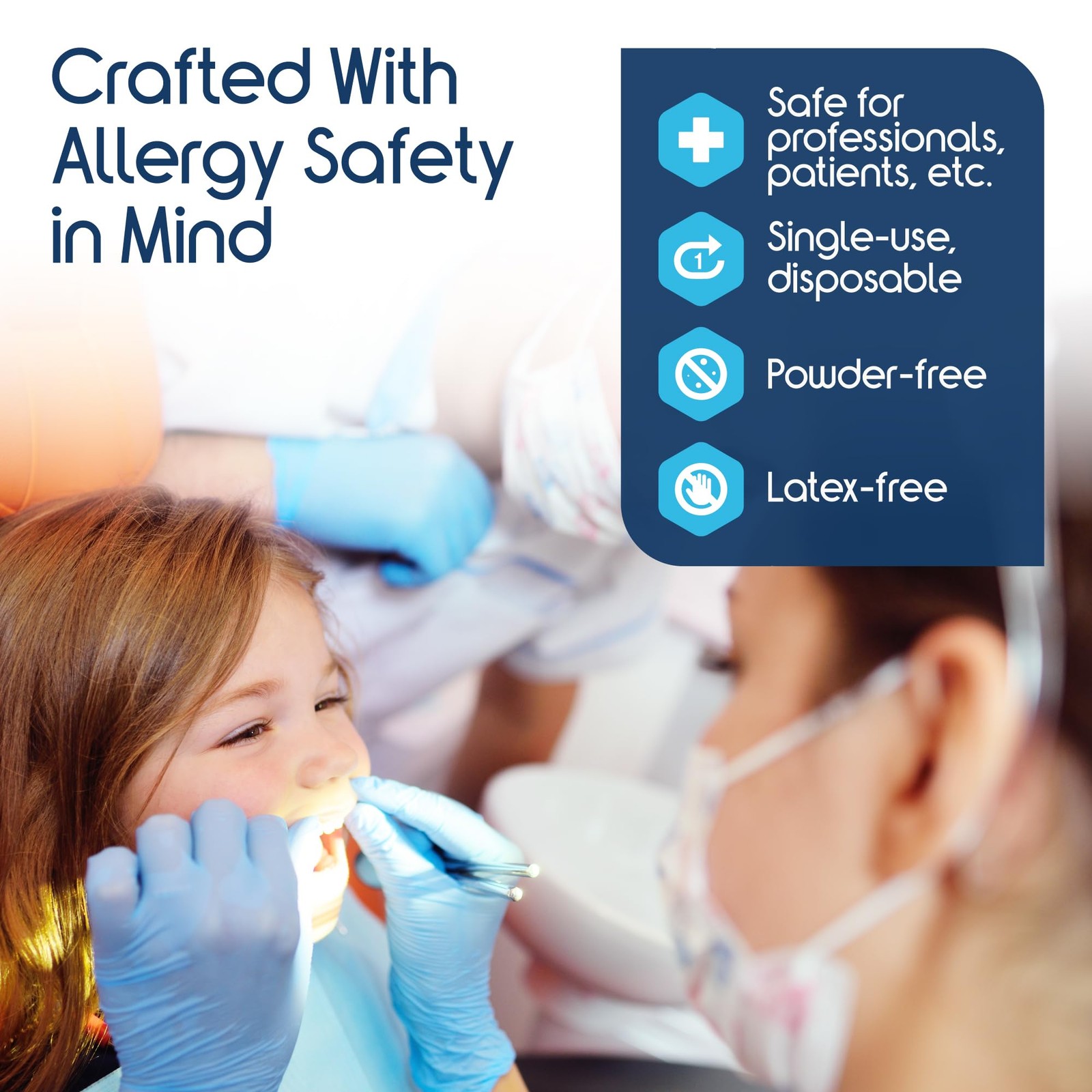 Nitrile~Vinyl Exam Gloves, Disposable, Latex~Free, Multipurpose