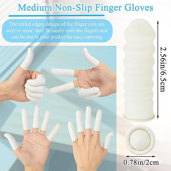 Disposable Latex Finger Cots – Size MEDIUM – 200 pcs