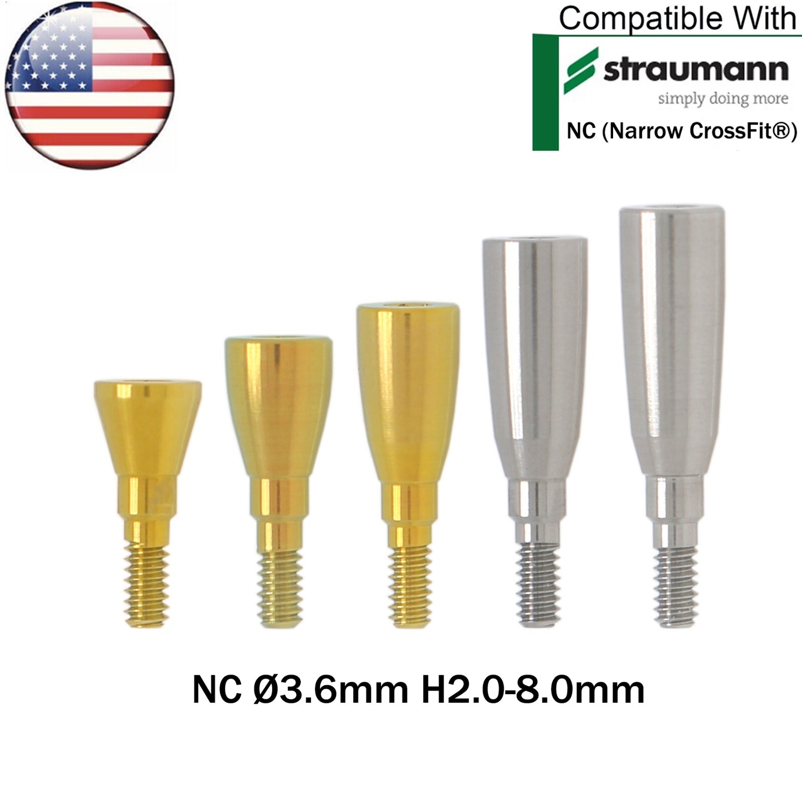 US Dental Healing Abutment Healing Closure Cap Mini Fit Straumann ITI Ø3.6/4.8mm