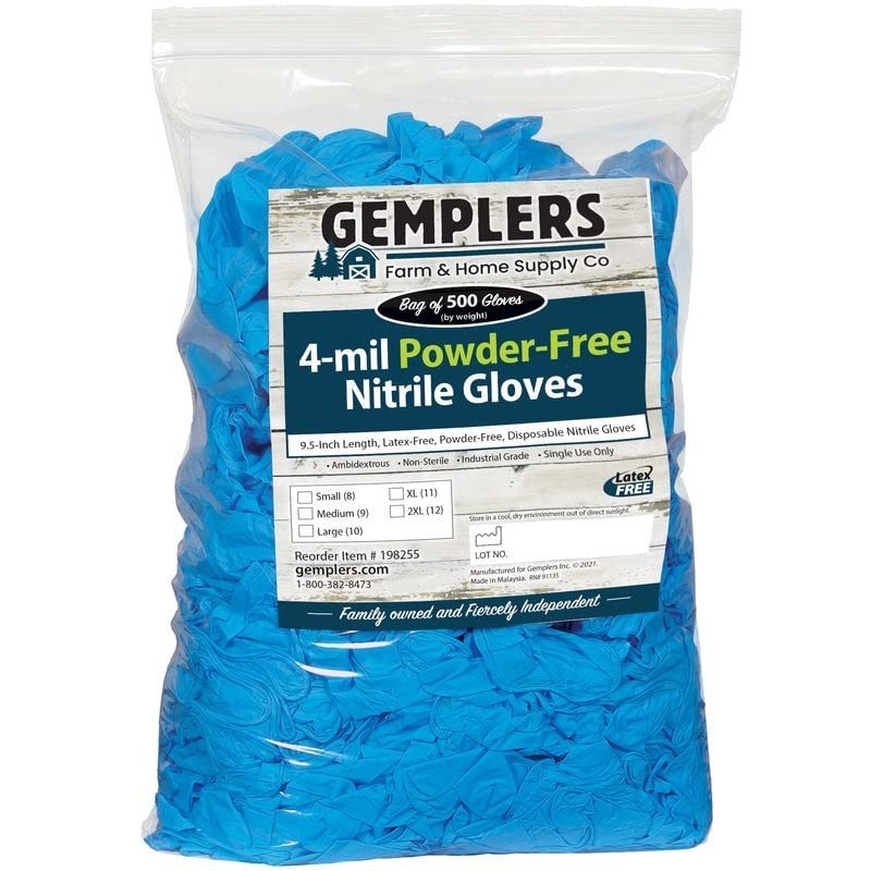 500 Pack 9.5″ Disposable Nitrile Gloves, 4 Mil Heavy-Duty, Latex-Free, Safety Ge