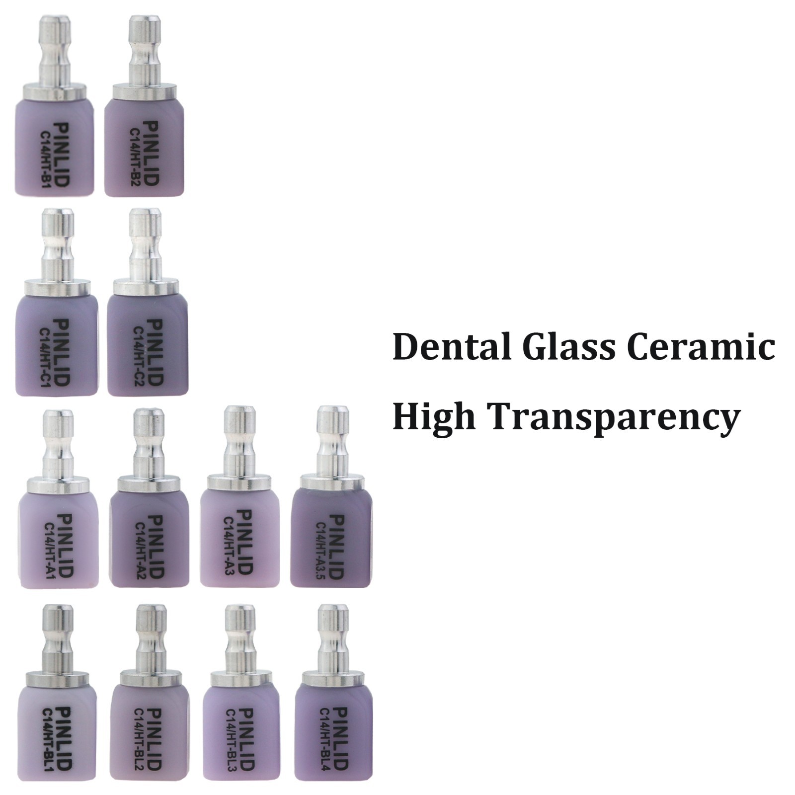 US C14 Dental Emax Lithium Disilicate (LS2) Blocks CAD/CAM CEREC Blocks HT 5Pcs