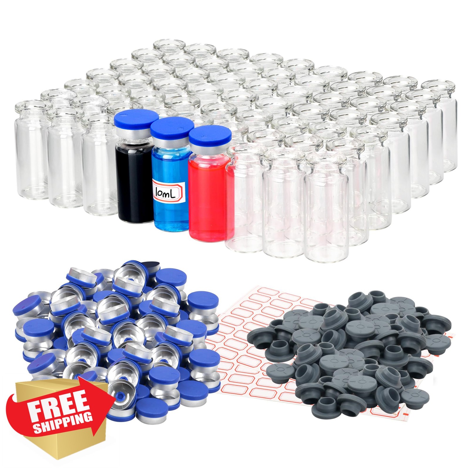 Alyoen 10ml Blue Glass Vials 100pcs