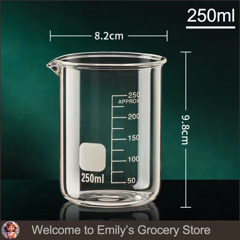 Transparent High Borosilicate Glass Measuring Cup Clear Scale Cup Laboratory Bea