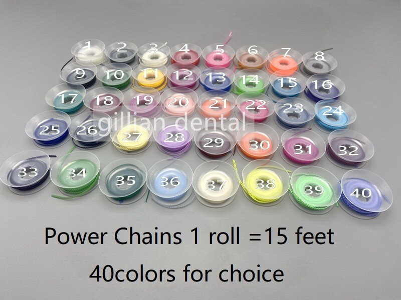 1 Roll Dental Ortho Elastic Ultra Power Chains High Strength Rubber Bands 4 size
