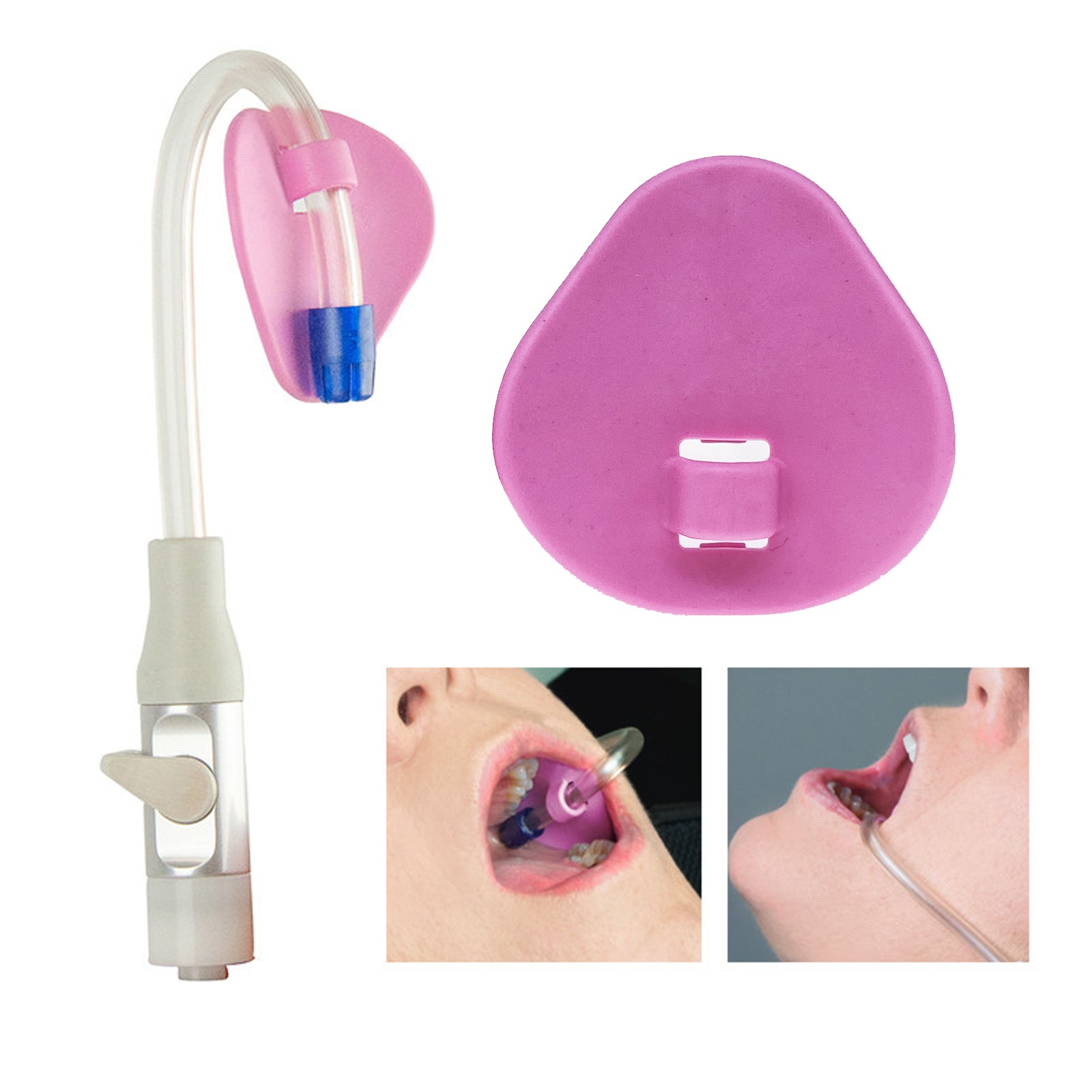 Dental Saliva Ejectors Ejector Disposable Suction Tips Holder Pink