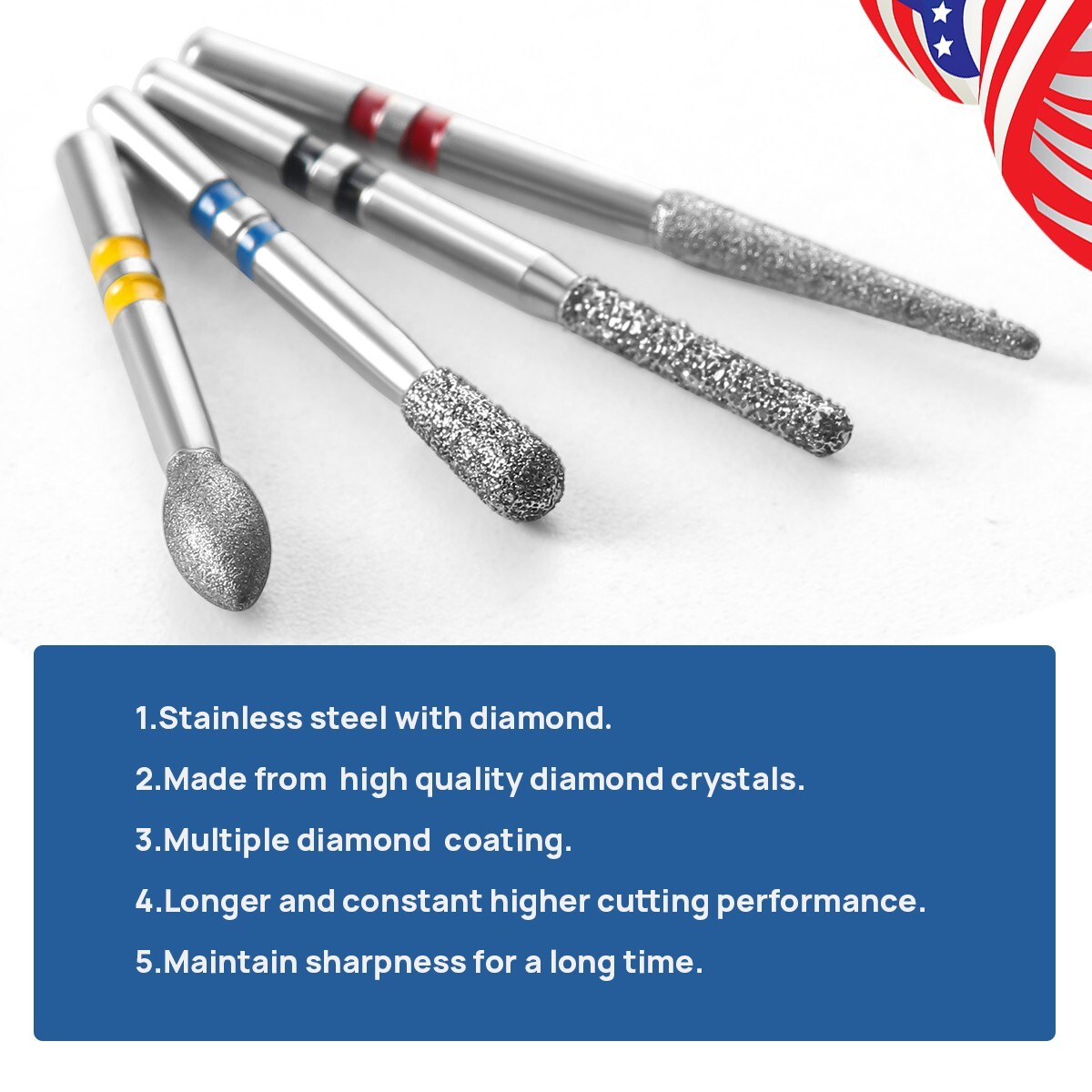 Dental Zirconcut Diamond Bur Cutting Zirconia Ceramic For High Speed Handpiece