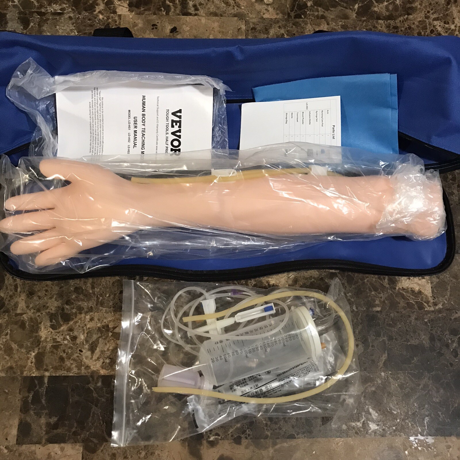 VEVOR Intravenous Practice Arm Kit Phlebotomy Arm PVC Skin for Venipuncture