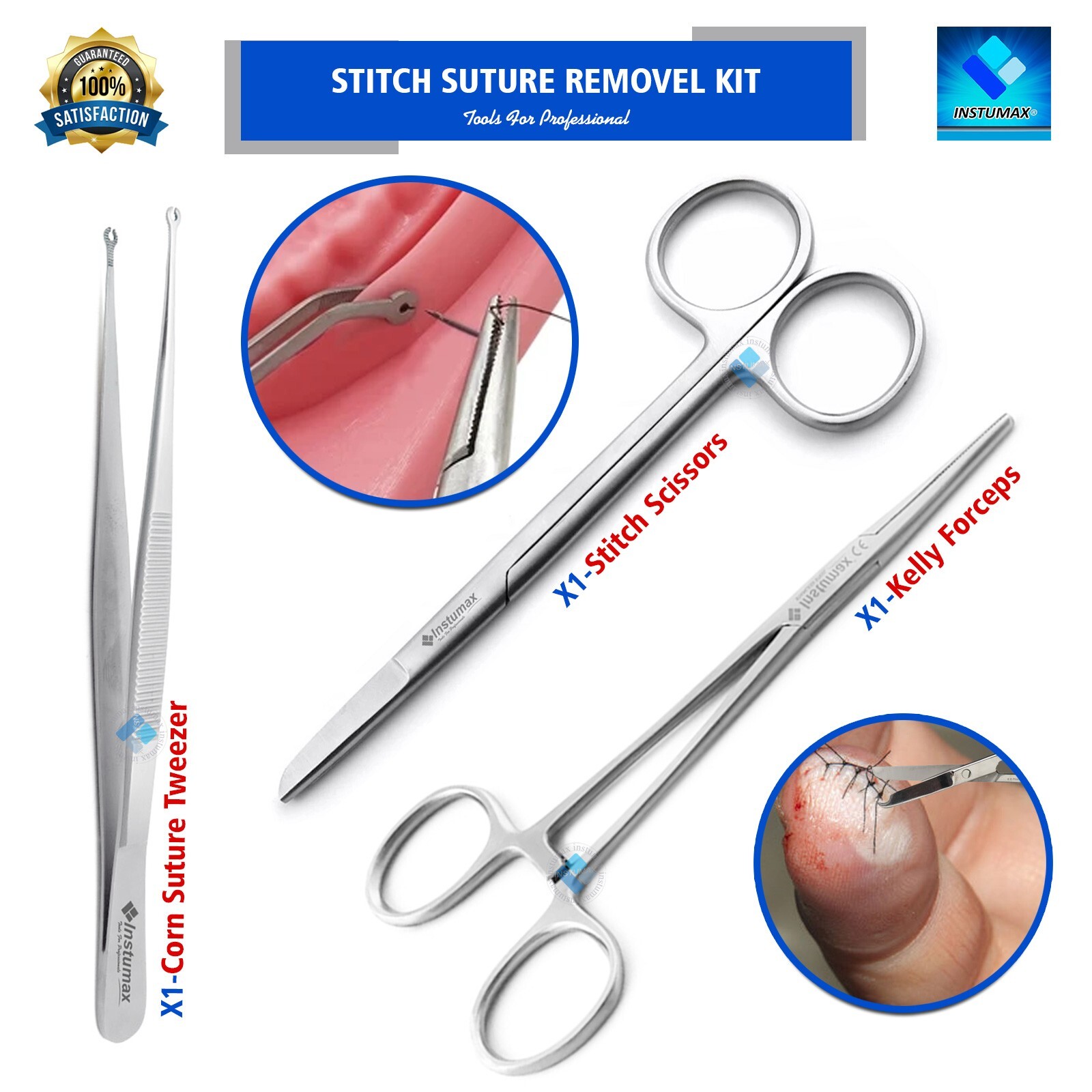 3 Pieces Practice Suture Kit for Medical Veterinary Student Training Tools