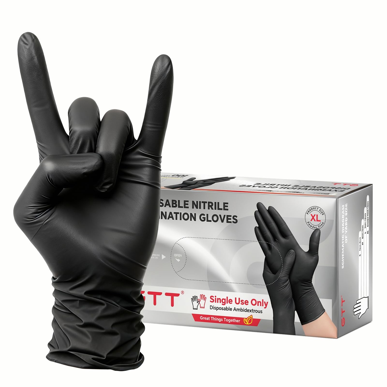 Black Nitrile Gloves Disposable 100 Count, 6 Mil Heavy Duty Food Safe Gloves …